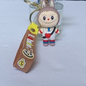 Cute Brown and White Bunny Keychain Toy